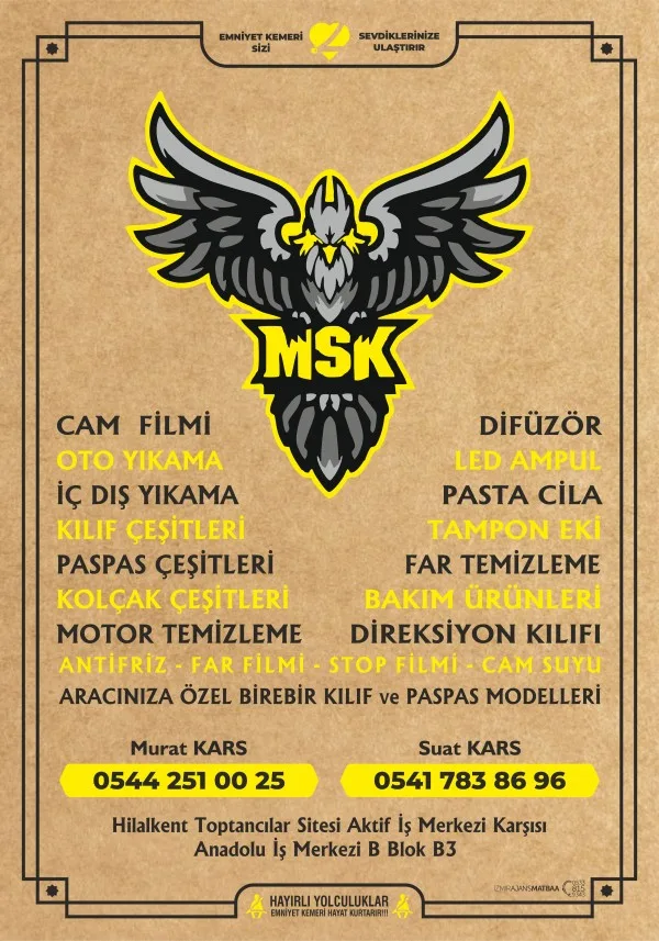 2500 Kraft Kağıt 48*68 Ebat 2 Renk Oto Paspas